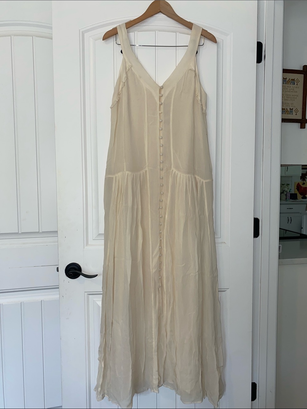 H&M Cream Maxi Dress with Front Buttons